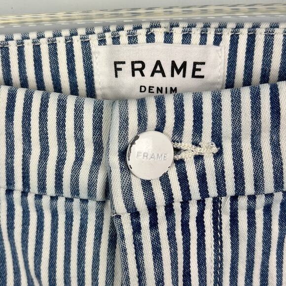 Frame Le Crop mini boot pinstripe denim pants size 32 - Picture 5 of 12